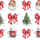 Christmas Bow Clause Glass Cups