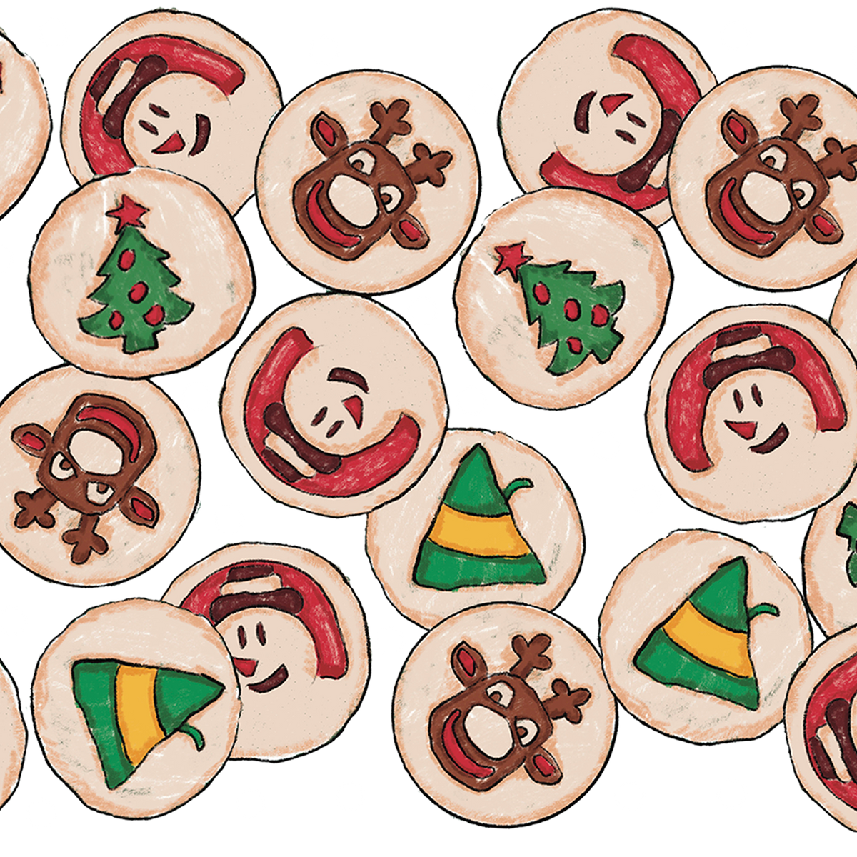 Christmas Cookies Glass Cups