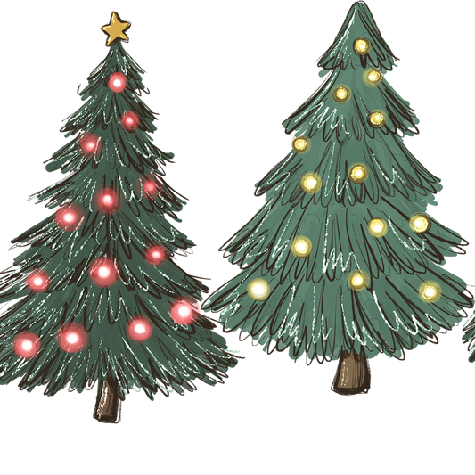 Vasos de vidrio Árboles de Navidad verdes