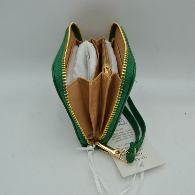Structured Dual Zipper Wristlet Wallet Clutch with Removable Strap