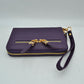 Structured Dual Zipper Wristlet Wallet Clutch with Removable Strap