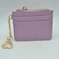Slim Card Holder Wallet with Zipper Pocket and Heart Keyring