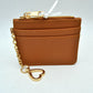 Slim Card Holder Wallet with Zipper Pocket and Heart Keyring