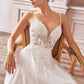Cinderella Divine TY11 A-Line Chiffon Gown Beaded Embellished Floral Bodice Applique