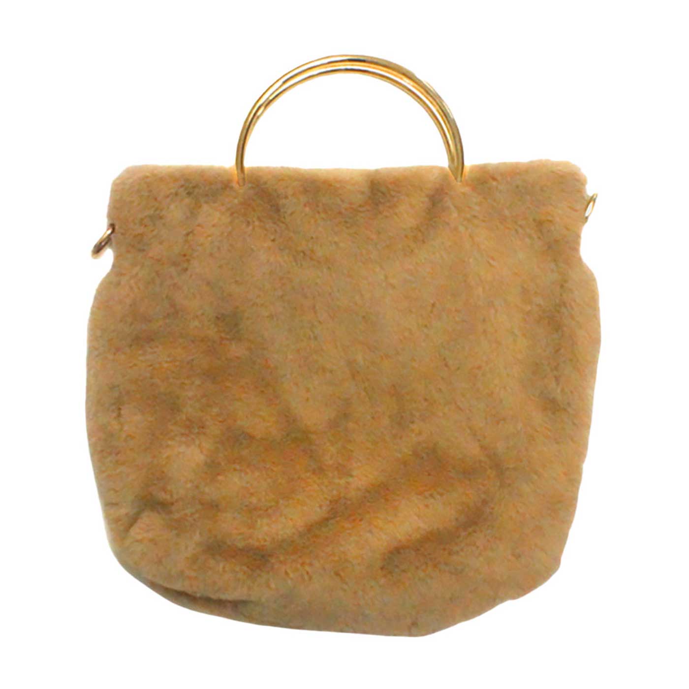 Solid Faux Fur Tote Crossbody Bag