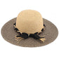 C.C Wooden Beads Braids Trim Two Tone Hat