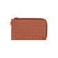 Faux Leather Basket Weave Flat Card Holder Wallet with Wristlet