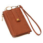 Faux Leather Basket Weave Flat Card Holder Wallet with Wristlet