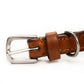 Oval Leather Dog Collar - Tan