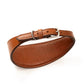 Oval Leather Dog Collar - Tan
