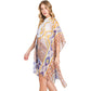 Abstract Paisley Flower Print Kimono Poncho