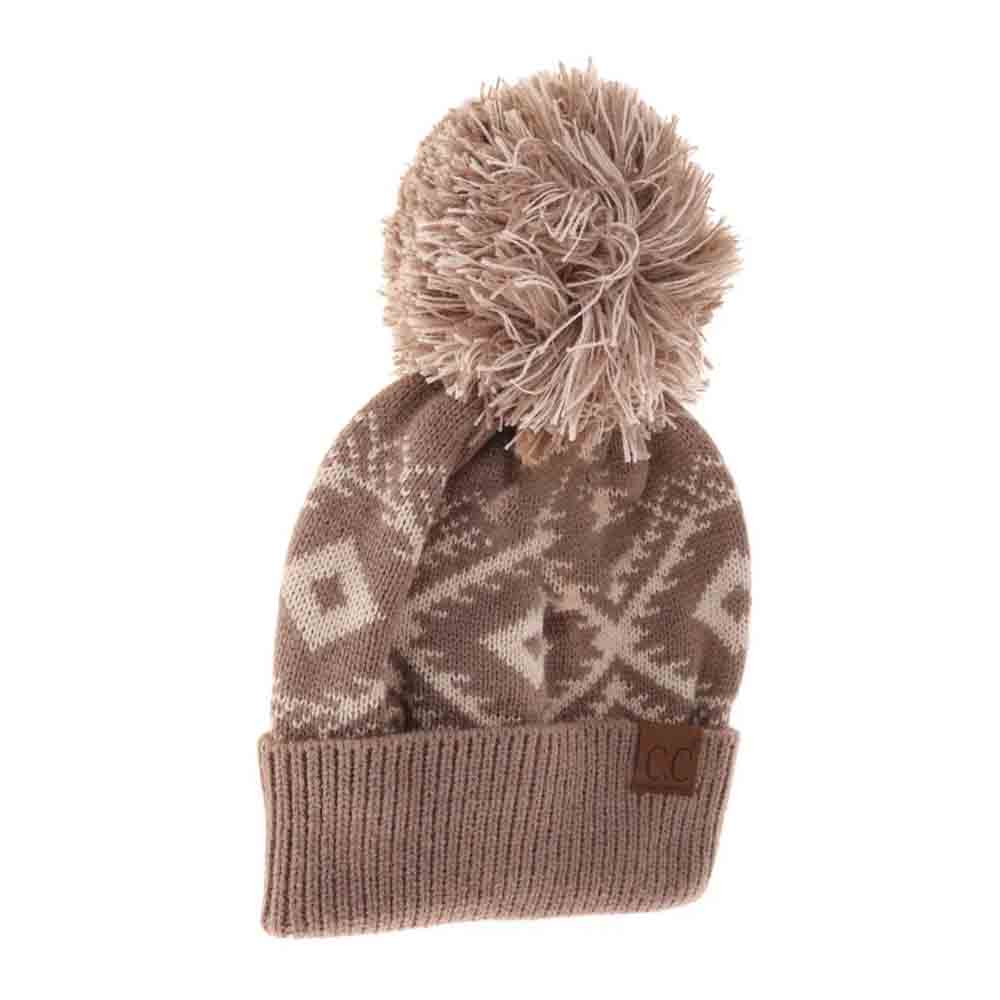 Aztec Multi-Colored Pom C.C Beanie