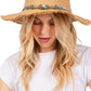 Braided Starfish Band Frayed Straw Summer Sun Hat