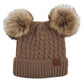 C.C Women's Double Pom All Over Cable Knit Beanie