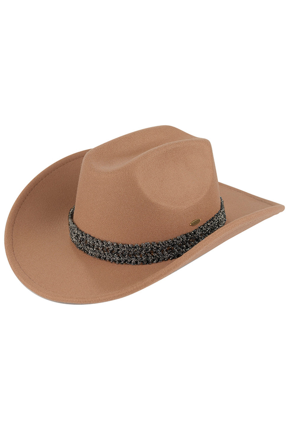 C.C Stone Glitter Band Vegan Cowboy Hat
