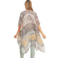 Floral Leaf Patterned Cover Up Kimono Poncho