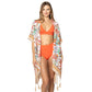 Floral Patterned Cover Up Kimono Poncho