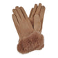 Fluffy Faux Fur Faux Suede Touch Smart Gloves