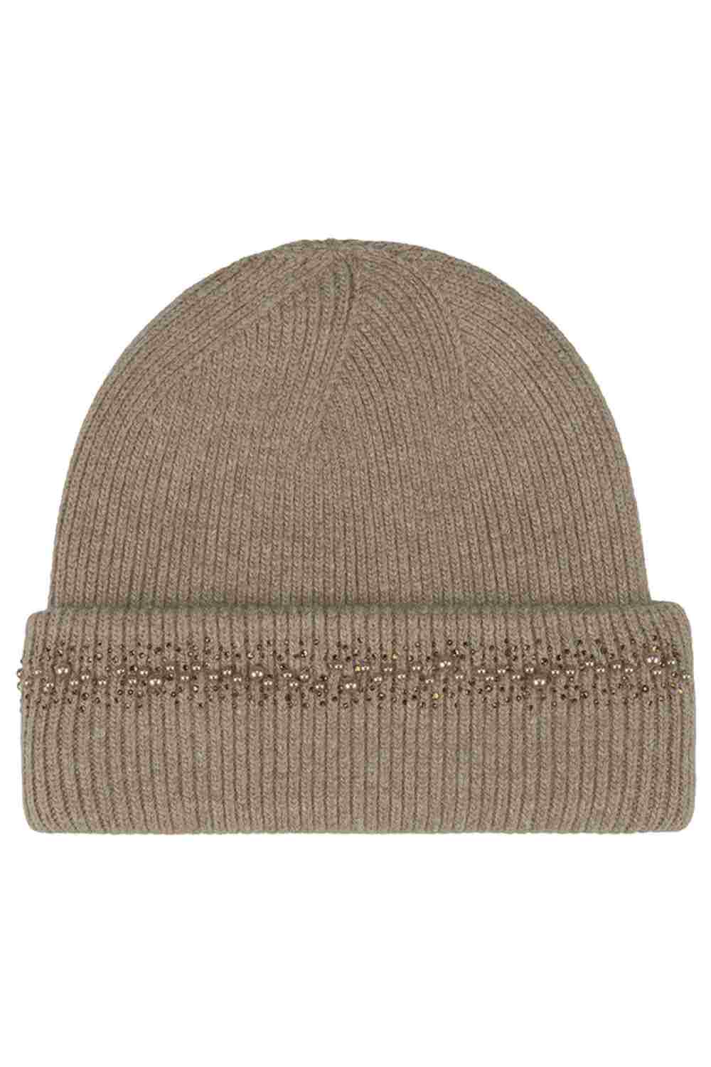 C.C Pearl and Rhinestone Angora Cuff Beanie