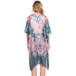 Abstract Paisley Flower Print Kimono Poncho