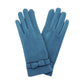 Bow Pointed Faux Suede Smart Touch Gloves