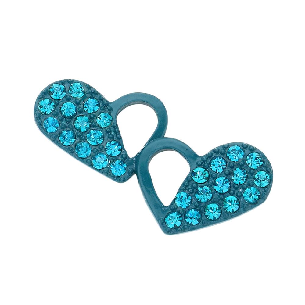 Pave Heart Stud Earrings