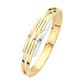 Stainless Steel Three Tone Hinged Bangle Bracelet