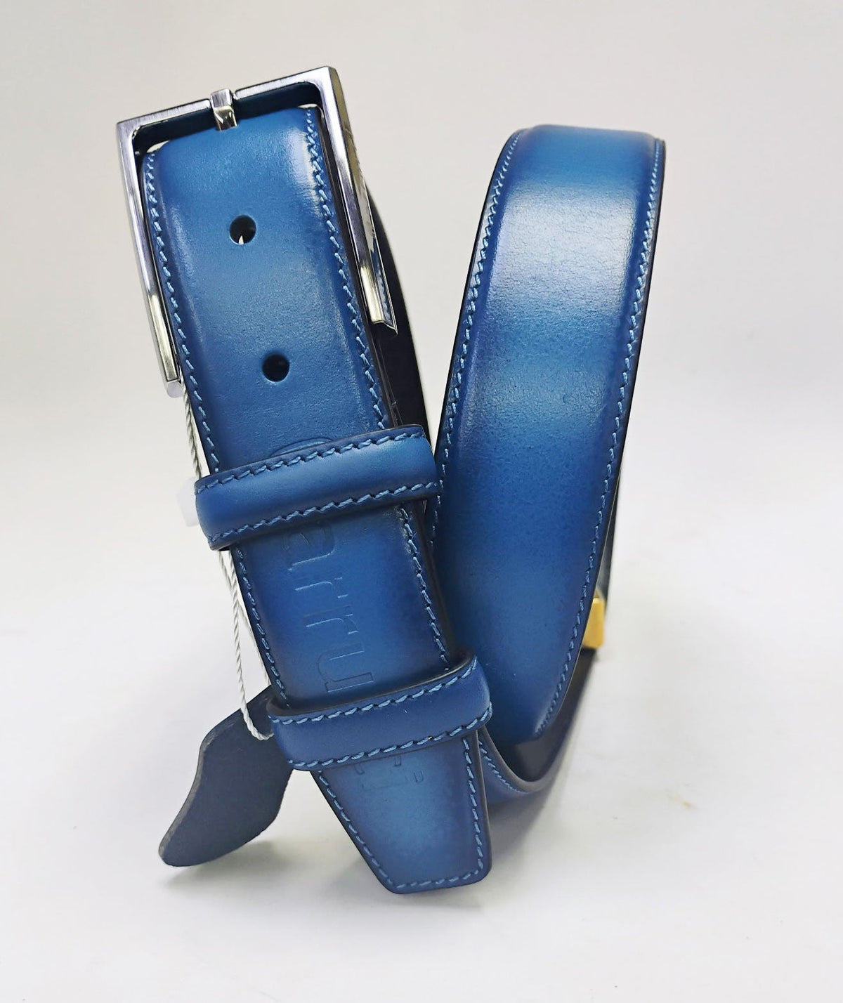 Cinturón de piel de ternera Carrucci - Azul