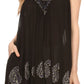 Sakkas Jodie Embroidered Scoop Neck Tie Dye Top / Blouse