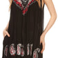 Sakkas Jodie Embroidered Scoop Neck Tie Dye Top / Blouse