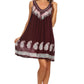 Sakkas Jodie Embroidered Scoop Neck Tie Dye Top / Blouse