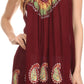Sakkas Jodie Embroidered Scoop Neck Tie Dye Top / Blouse