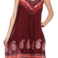 Sakkas Jodie Embroidered Scoop Neck Tie Dye Top / Blouse