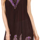 Sakkas Jodie Embroidered Scoop Neck Tie Dye Top / Blouse