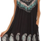 Sakkas Jodie Embroidered Scoop Neck Tie Dye Top / Blouse