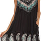 Sakkas Jodie Embroidered Scoop Neck Tie Dye Top / Blouse