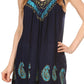 Sakkas Jodie Embroidered Scoop Neck Tie Dye Top / Blouse