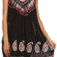 Sakkas Jodie Embroidered Scoop Neck Tie Dye Top / Blouse