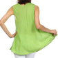 Sakkas Embroidered Watercolor Palm Tree Flared Hem Blouse