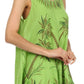 Sakkas Embroidered Watercolor Palm Tree Flared Hem Blouse