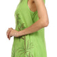 Sakkas Embroidered Watercolor Palm Tree Flared Hem Blouse