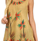 Sakkas Embroidered Watercolor Palm Tree Flared Hem Blouse