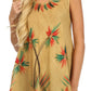 Sakkas Embroidered Watercolor Palm Tree Flared Hem Blouse