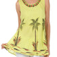 Sakkas Embroidered Watercolor Palm Tree Flared Hem Blouse