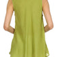 Sakkas Embroidered Watercolor Palm Tree Flared Hem Blouse