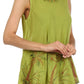 Sakkas Embroidered Watercolor Palm Tree Flared Hem Blouse