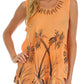 Sakkas Embroidered Watercolor Palm Tree Flared Hem Blouse