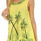 Sakkas Embroidered Watercolor Palm Tree Flared Hem Blouse