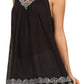 Sakkas Tyra  Sequin Embroidered Relaxed Fit Sleeveless V-Neck Top