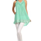 Sakkas Tyra  Sequin Embroidered Relaxed Fit Sleeveless V-Neck Top